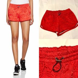 ADIDAS ORIGINALS Vivid Red Jacquard Shorts Small